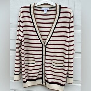 Women's revive cashmere cardigan stripes sweater size L